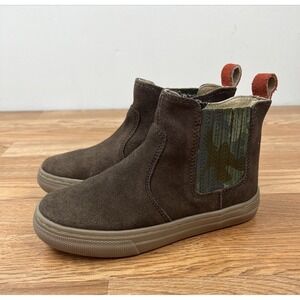 Mini Boden Kids Chelsea Boots in Brown & Camo EU 31 / US 13 Side Zip